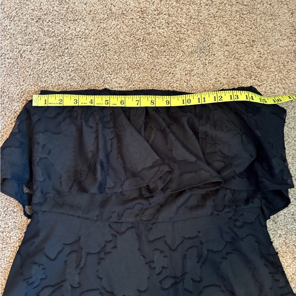 Love You So Truly Black Burnout Floral Strapless Midi Dress Size Medium - Picture 8 of 13